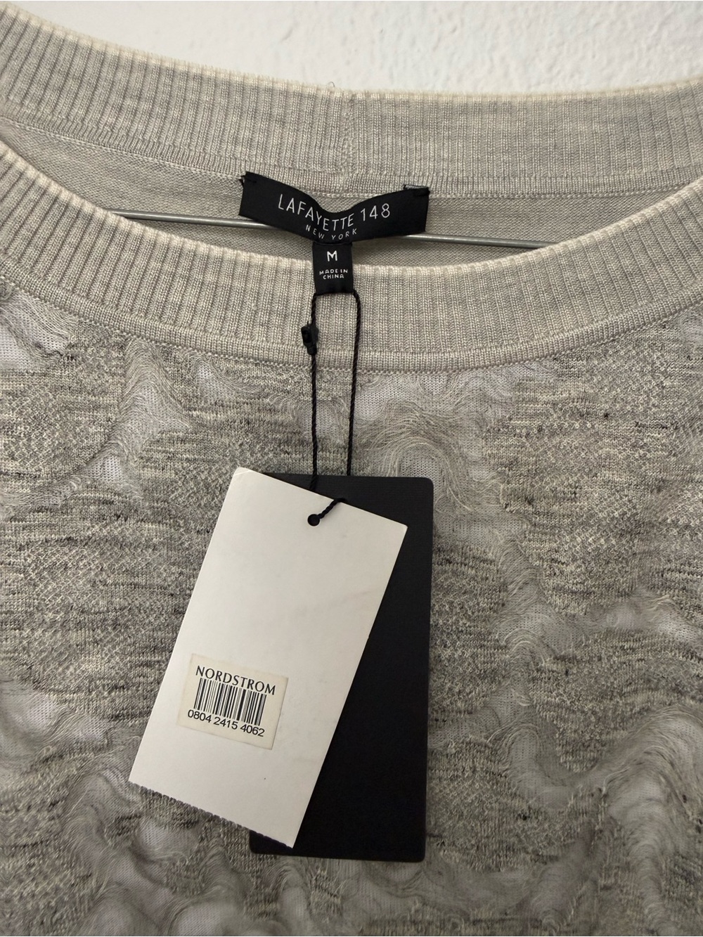 NWT Lafayette 148 New York Light Gray Crewneck Sweater - Picture 3 of 4